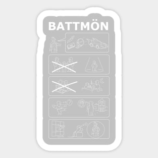 Battmön: IKEA origins (White Ink) Sticker